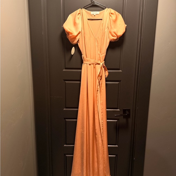 Chic Champagne Wrap Maxi Dress - Picture 2 of 6